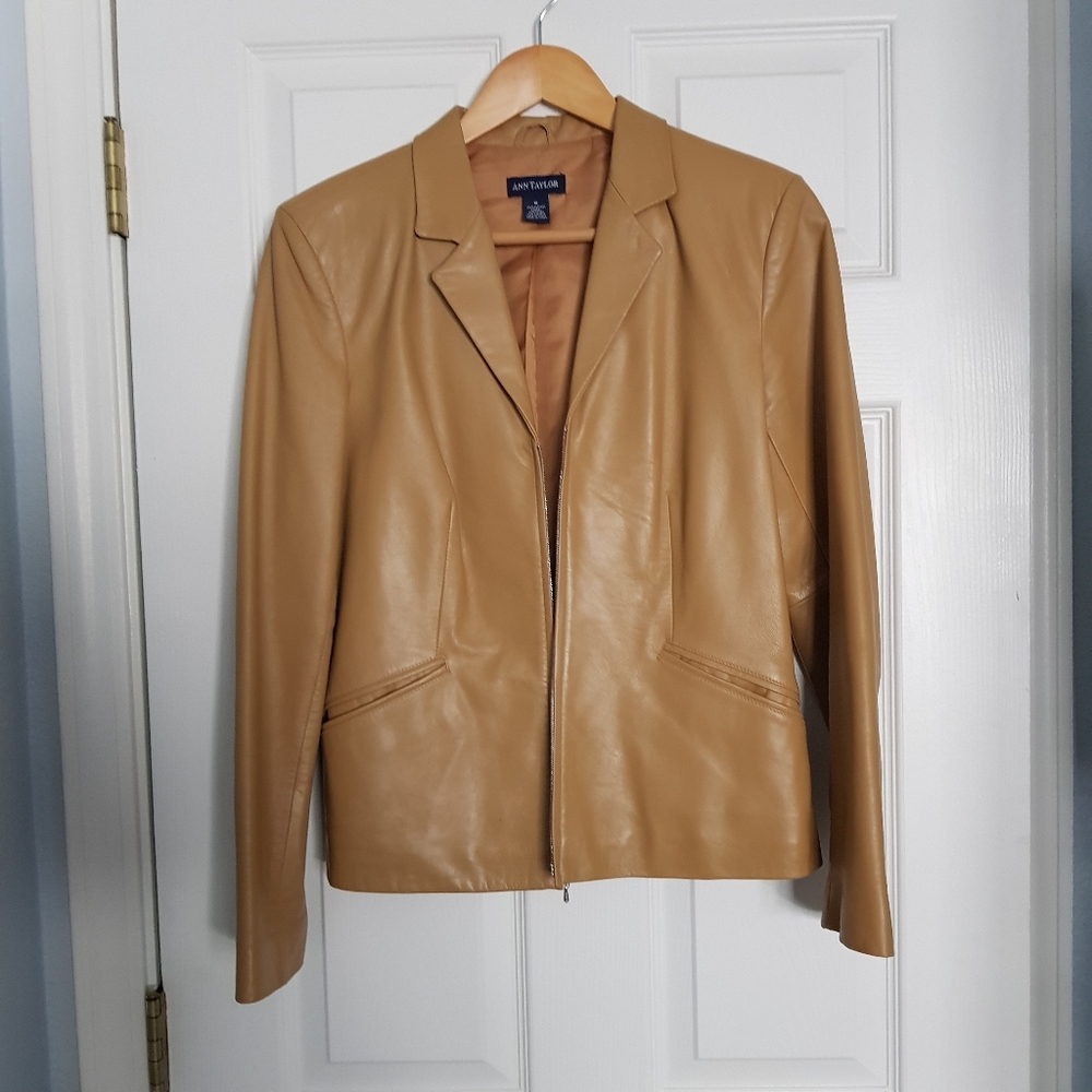 100% Leather Ann Taylor Leather Jacket Medium